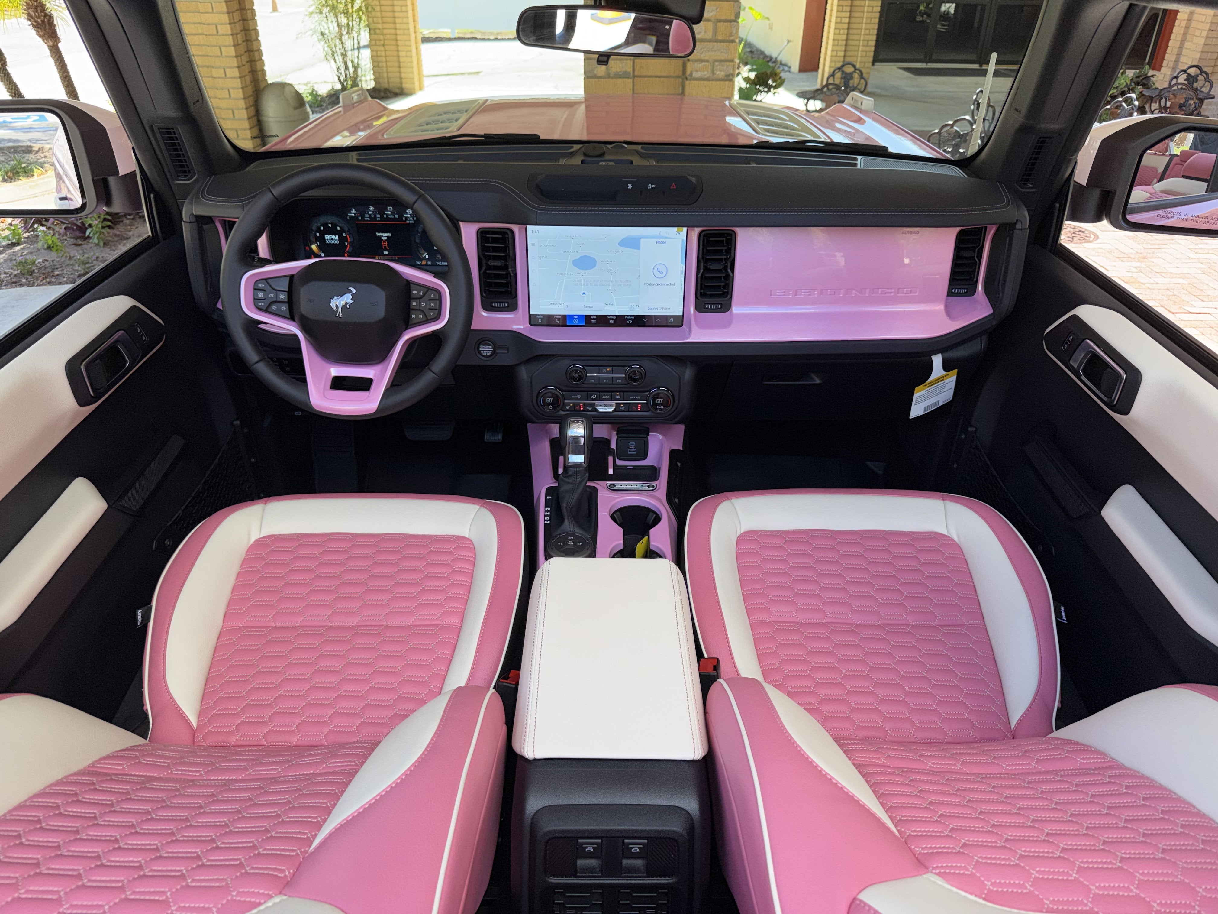 2025 Ford Bronco Pearl Pink Outer Banks Retro Hard Top Custom Lifted