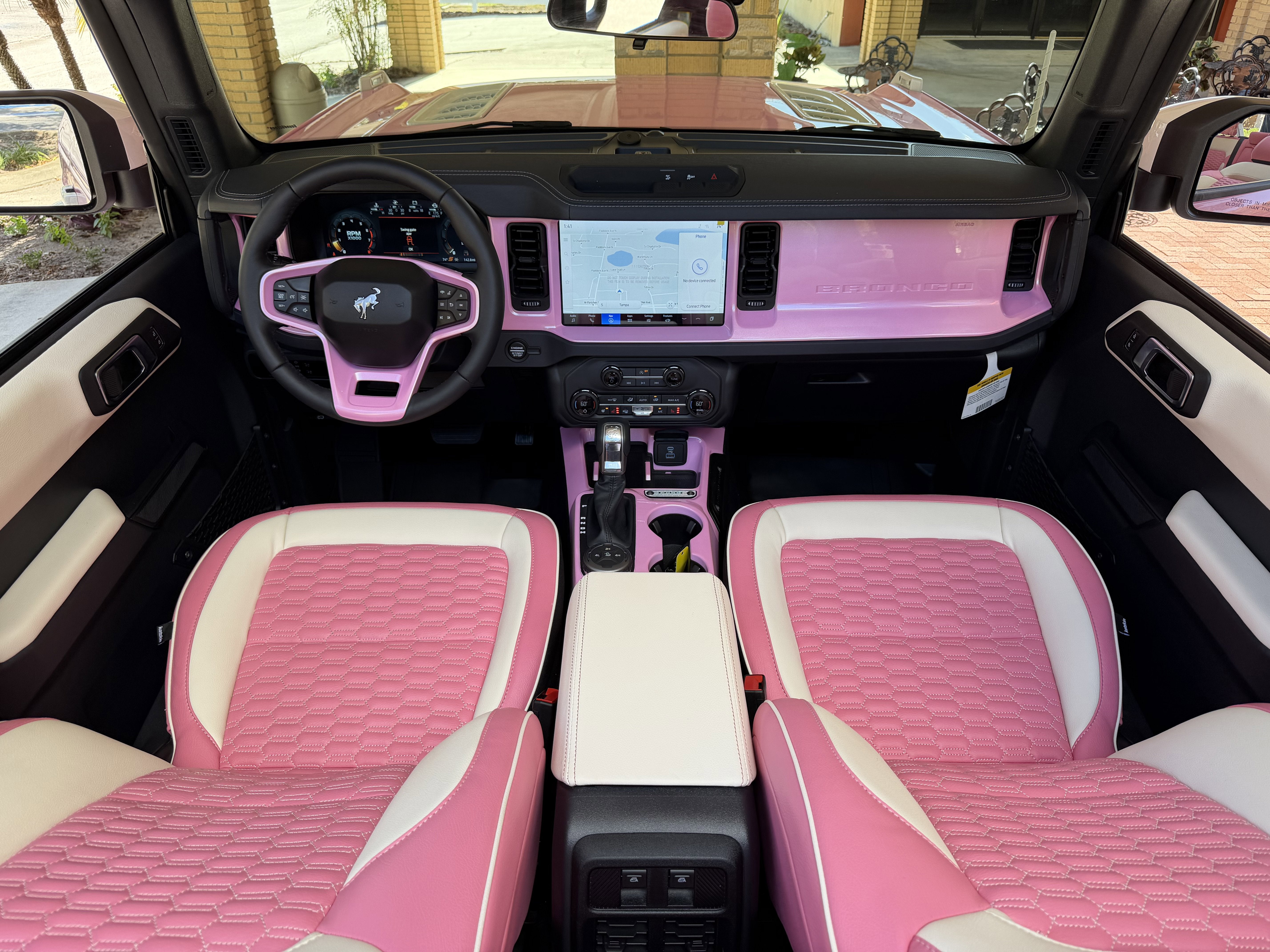 2025 Ford Bronco Pearl Pink Outer Banks Retro Hard Top Custom Lifted