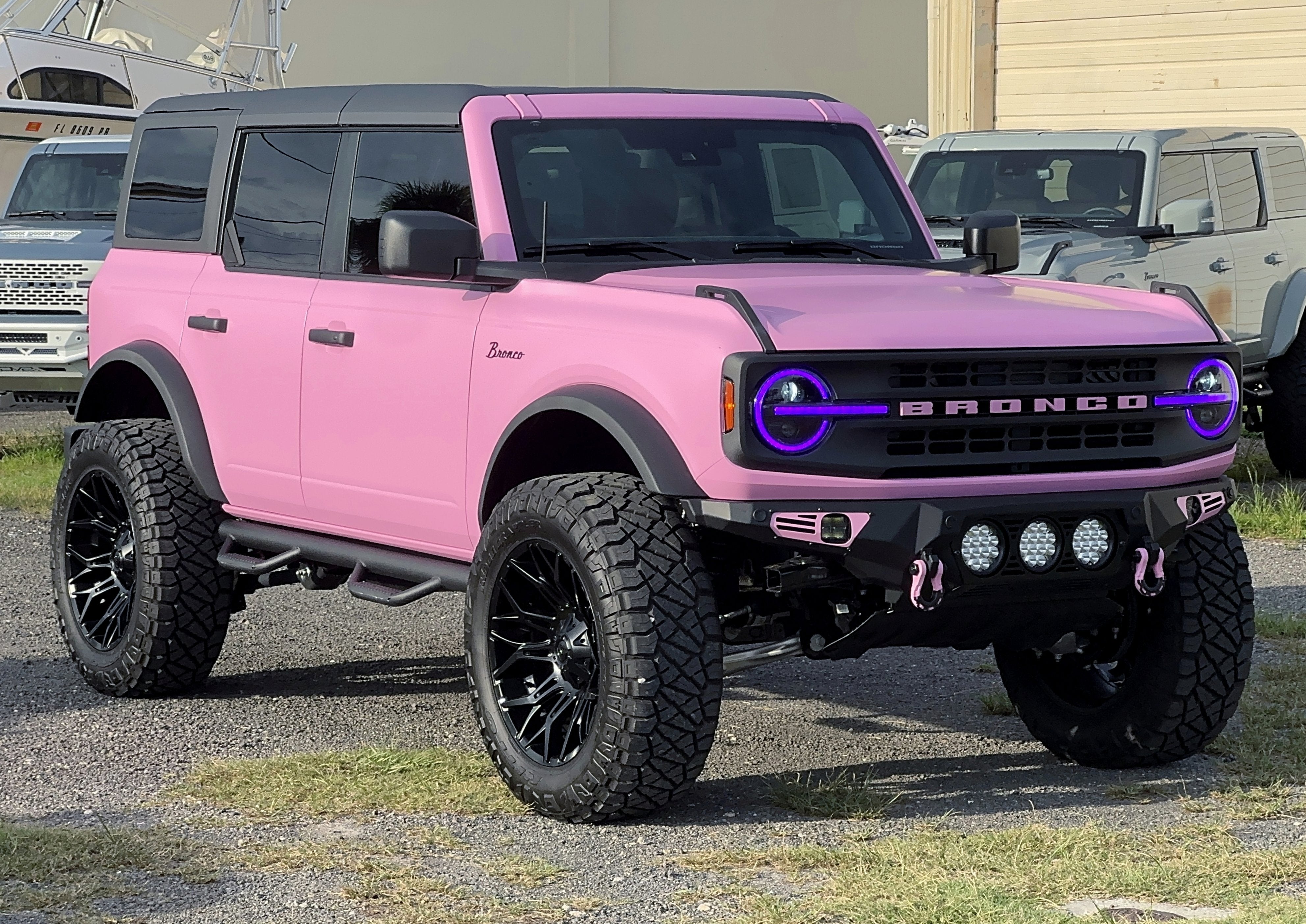 2025 Ford Bronco Matte Pink Hard Top Big Bend Custom Lifted