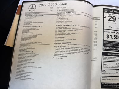 2022 Mercedes-Benz C-Class C 300 AMG® Line with Night Package