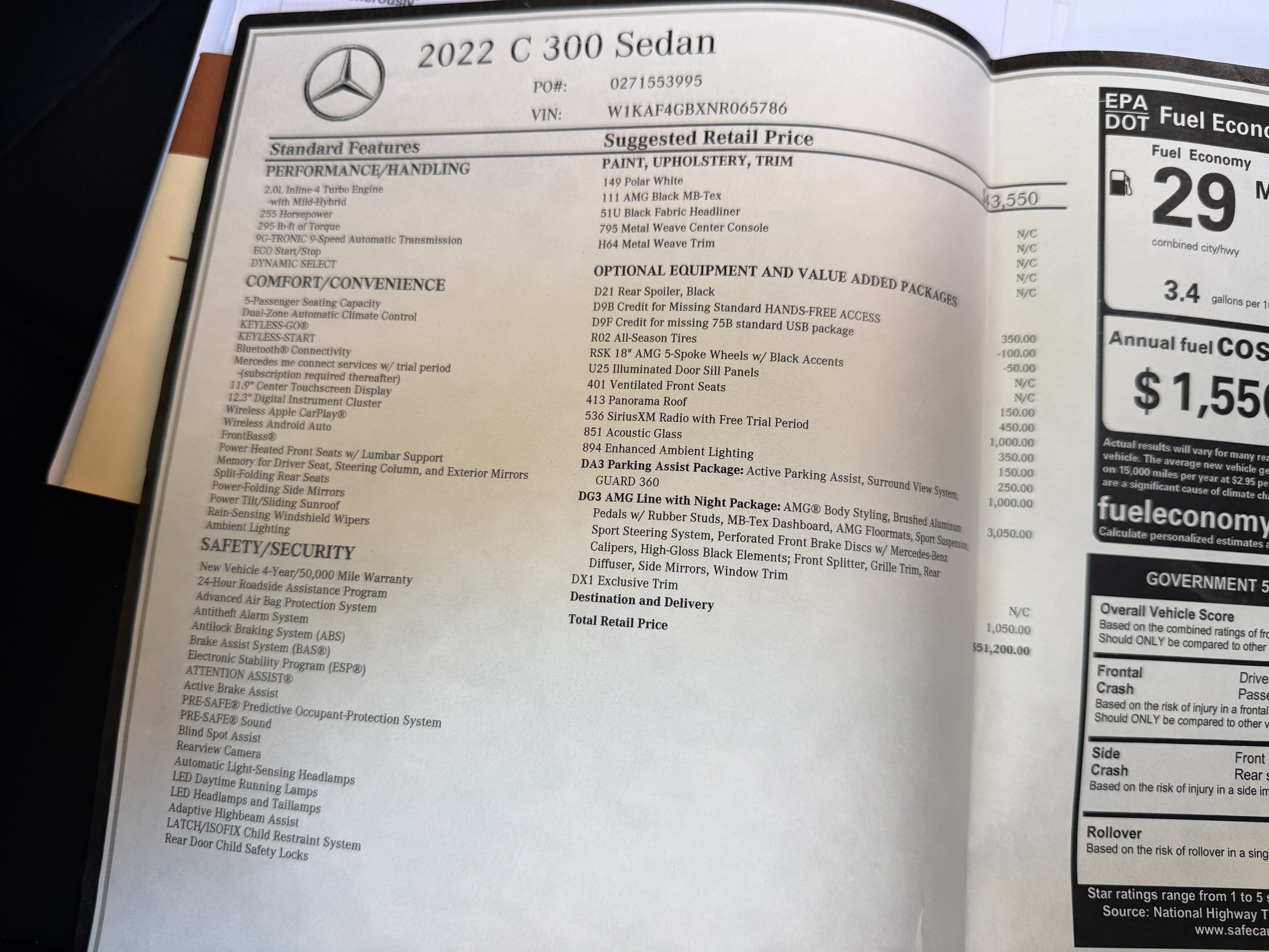 2022 Mercedes-Benz C-Class C 300 AMG® Line with Night Package