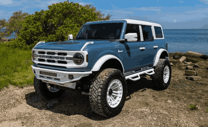 Side view of a customized Ford Bronco